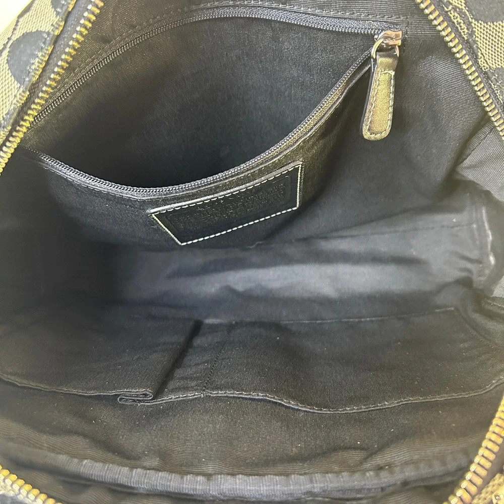 Coach Soho Signature Black Canvas Leather Satchel Bag 6846 Good